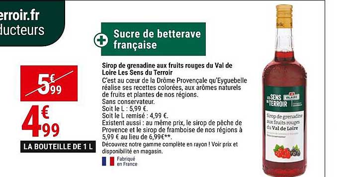 sirop de grenadine aux fruits rouges du val de loire les sens du terroir