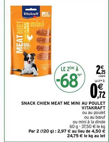 snack chien meat me mini au poulet vitakraft