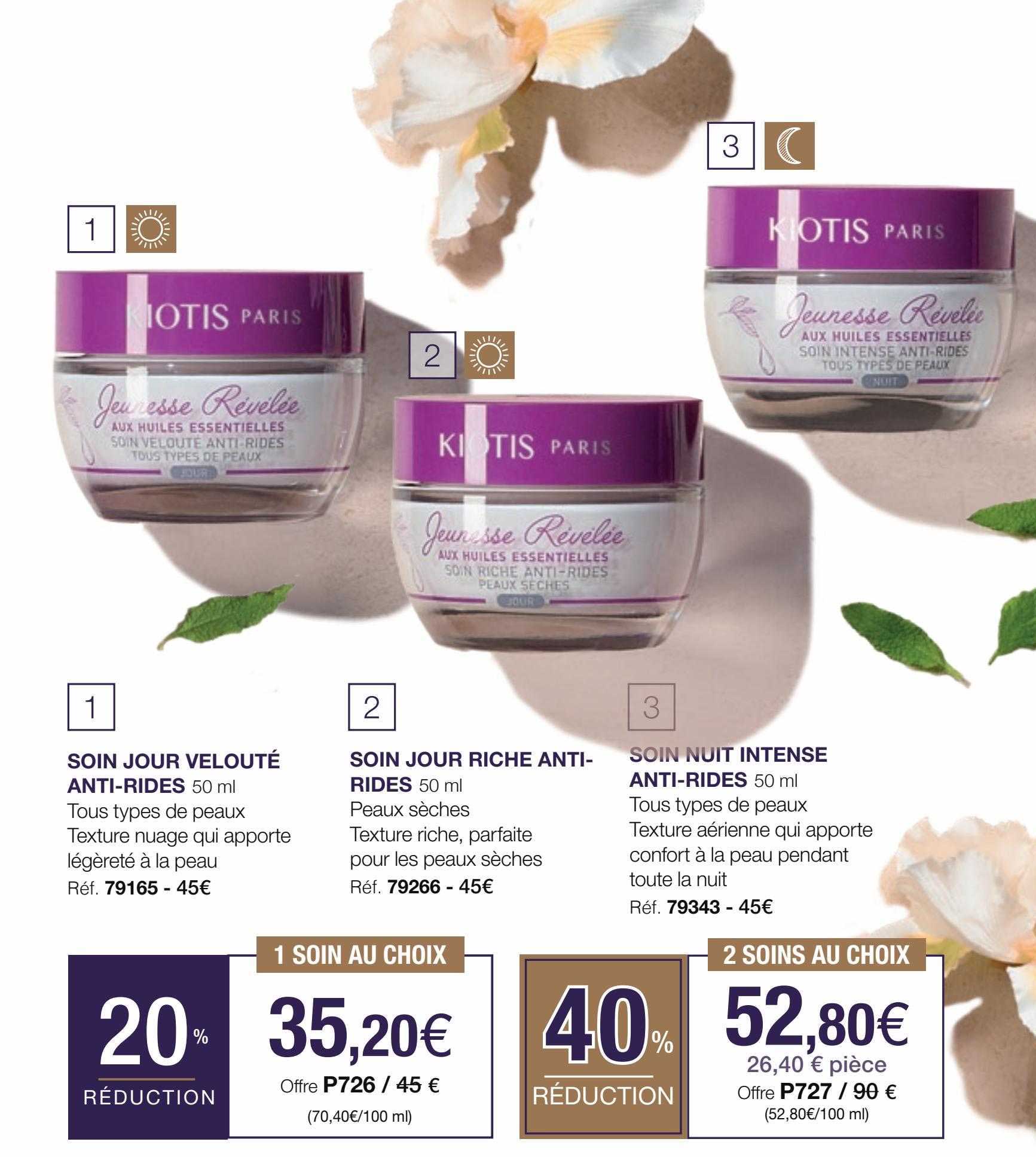 soin jour velouté anti-rides, soins jour riche anti-rides, soin nuit intense anti-rides