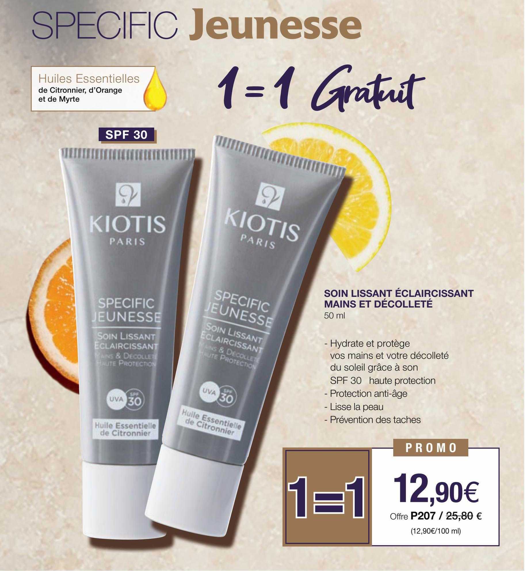 soin lissant éclaircissant mains et décolleté kiotis paris