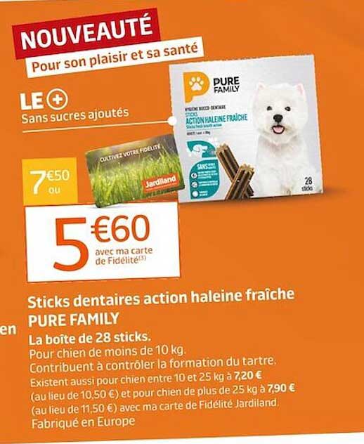 sticks dentaires action haleine fraîche pure family