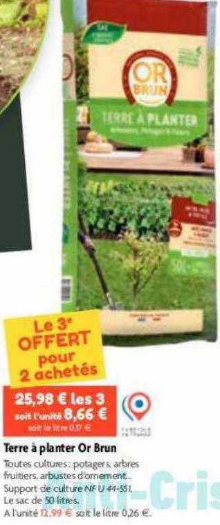 terre à planter or brun