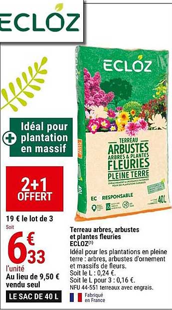 terreau arbres arbustes et plantes fleuries ecloz