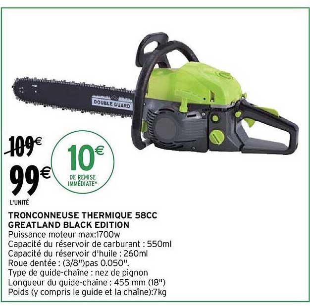 tronçonneuse thermique 58 cc greatland black edition