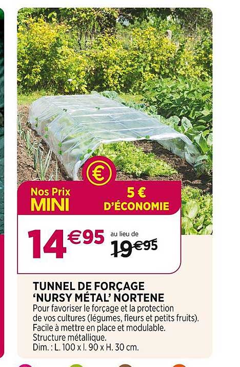 tunnel de forçage 'nursy métal' nortene