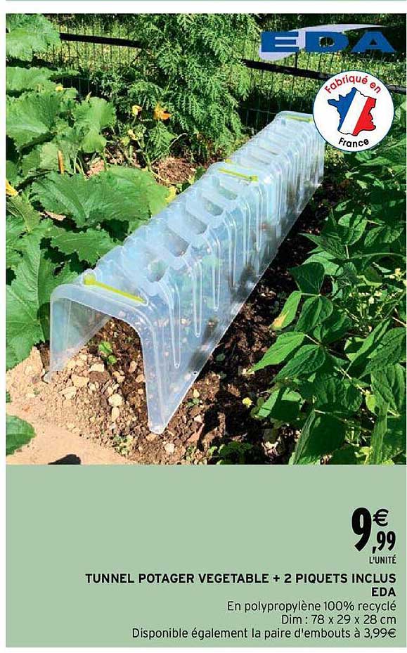tunnel potager végétable + 2 piquets inclus eda