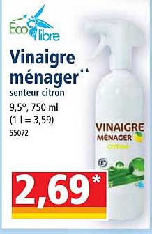 vinaigre ménager senteur citron eco libre