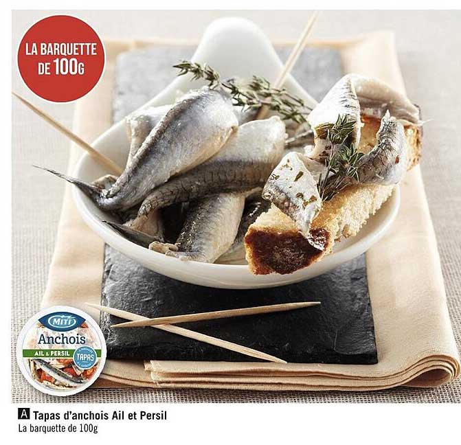 tapas d'anchois ail et persil