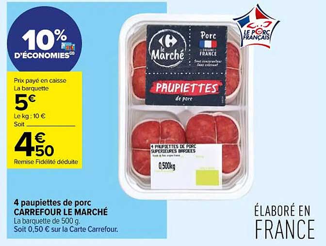 4 Paupiettes De Porc Carrefour Le Marché
