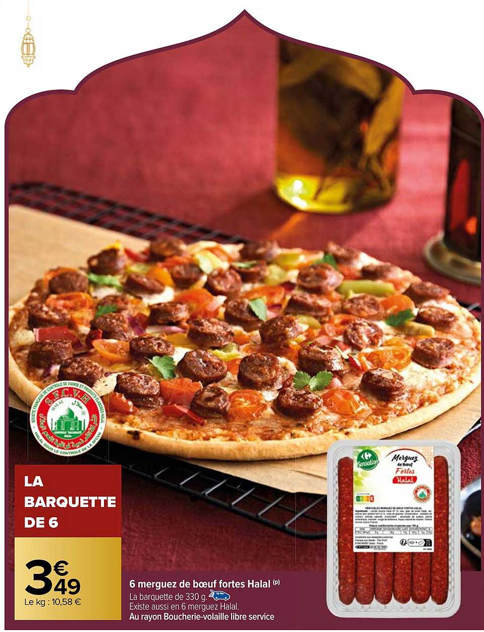 6 merguez de bœuf fortes halal