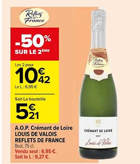 a.o.p. crémant de loire louis de valois reflets de france