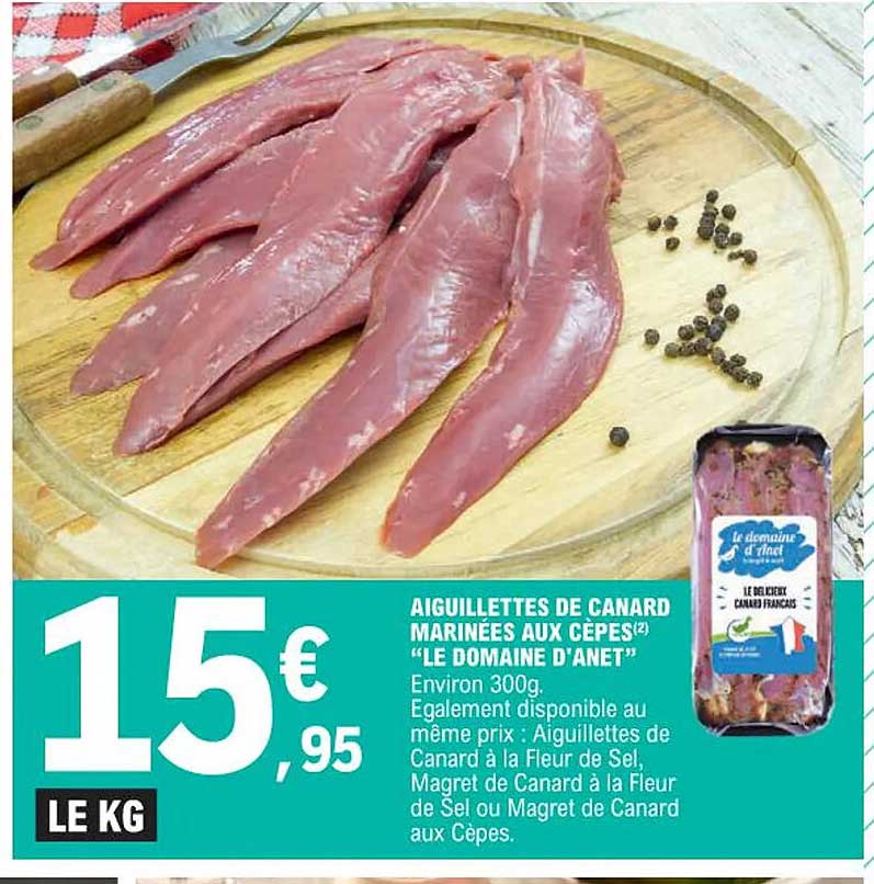 aiguillettes de canard marinées aux cèpes "le domaine d'anet