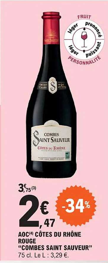 aoc côtes du rhône rouge "combes saint sauveur"