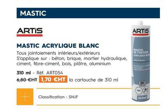 artis mastic acrylique blanc