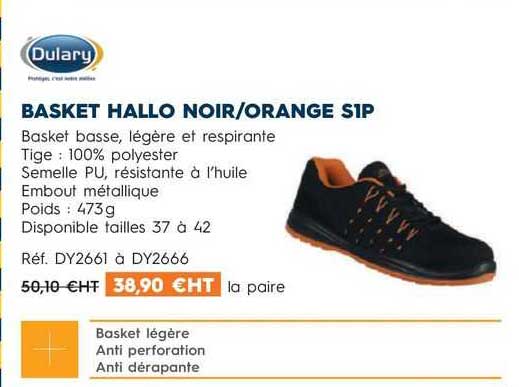 basket hallo noir/orange s1p dulary