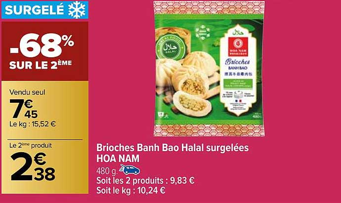 brioches banh bao halal surgelées hoa nam