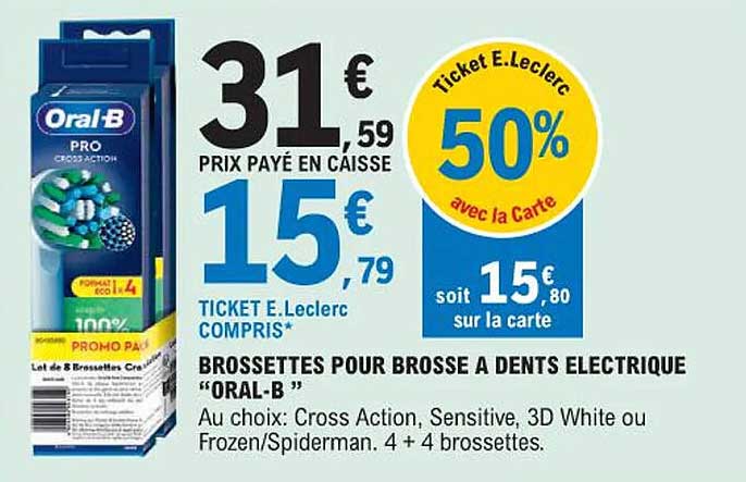 brossettes pour brosse à dents électrique "oral-b"