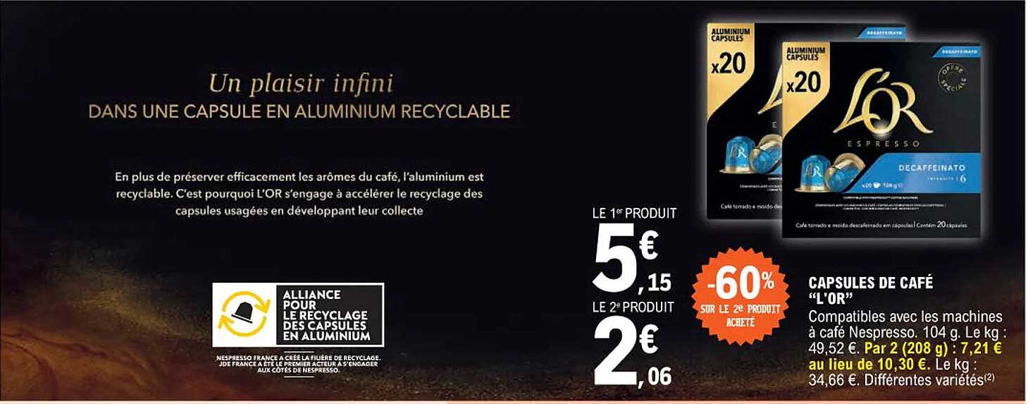 Capsules De Café "l'or"