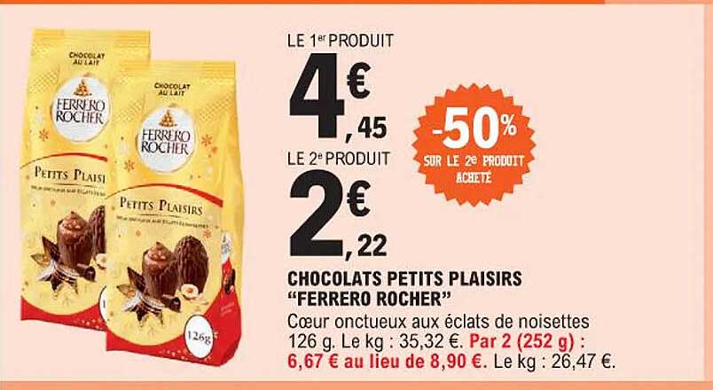 chocolats petits plaisirs "ferrero rocher"