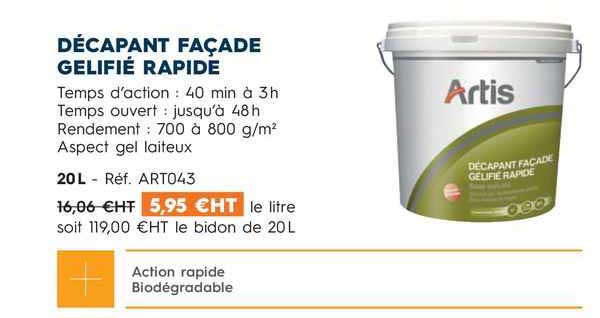 décapant façade gélifié rapide artis