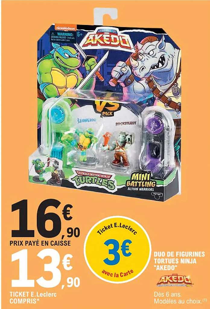 duo de figurines tortues ninja "akedo"