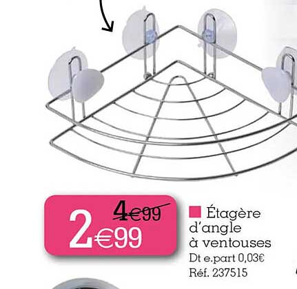 étagère d'angle à ventouses