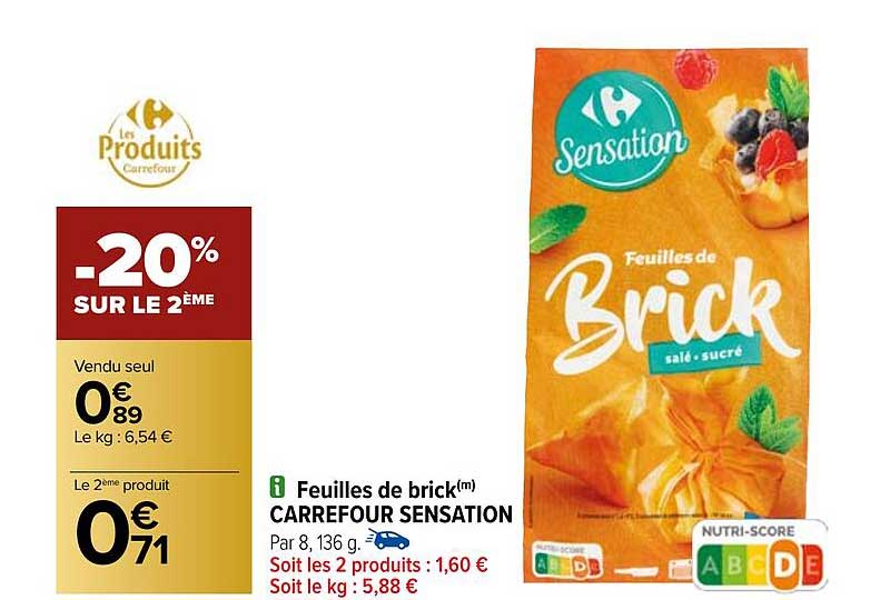 feuilles de brick carrefour sensation