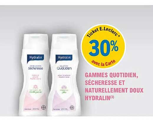 gammes quotidien, sécheresse et naturellement doux hydralin