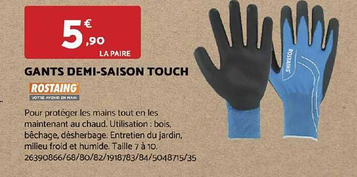 gants  demi-saison touch rostaing