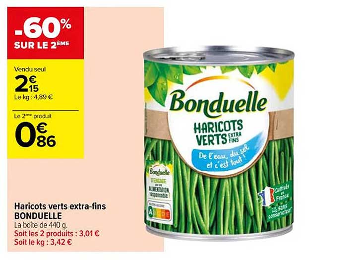 haricots verts extra-fins bonduelle