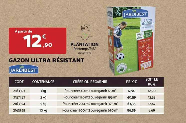 jardibest gazon ultra  résistant