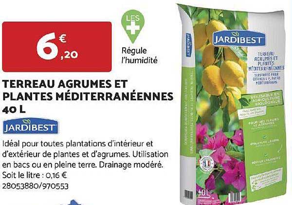 jardibest  terreau agrumes et plantes méditerranéennes