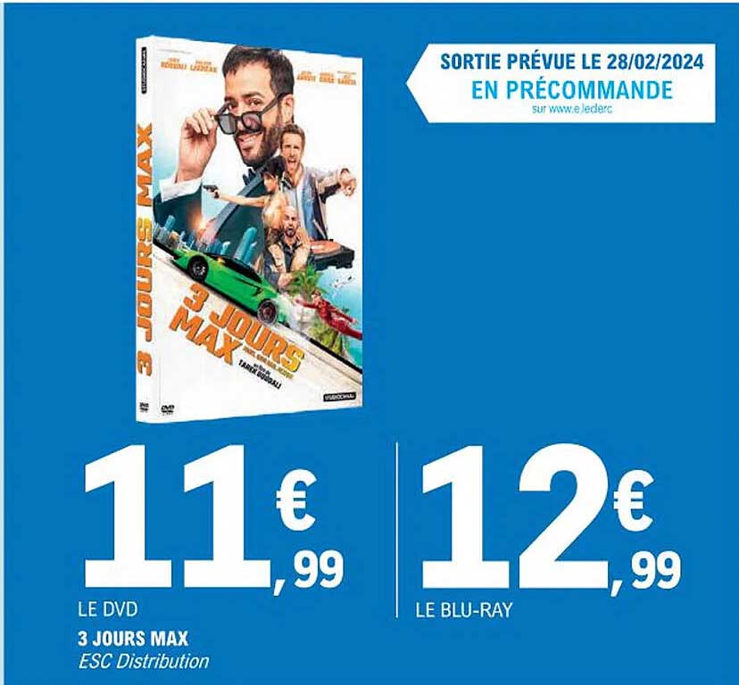 le dvd 3 jours max esc distribution