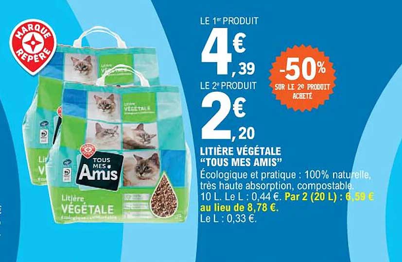 litière végétale "tous mes amis"