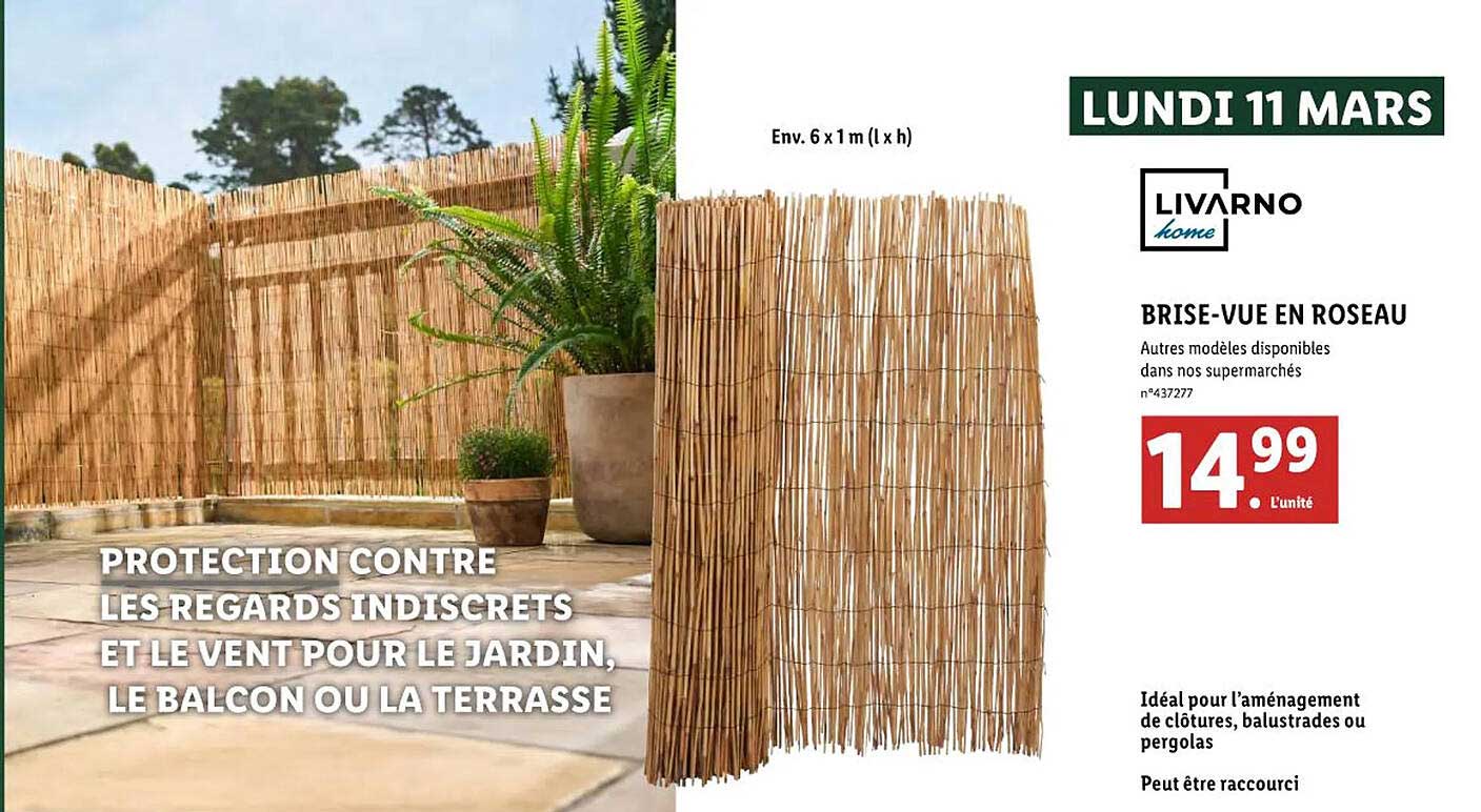 livarno home brise-vue en roseau