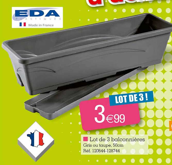 lot de 3 balconnières eda