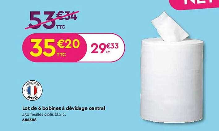 lot de 6 bobines à dévidage central