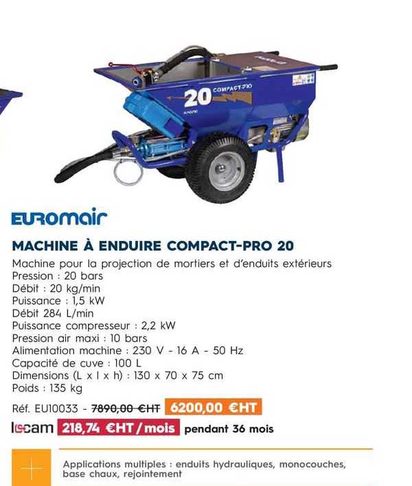 machine à enduire compact-pro 20 euromair