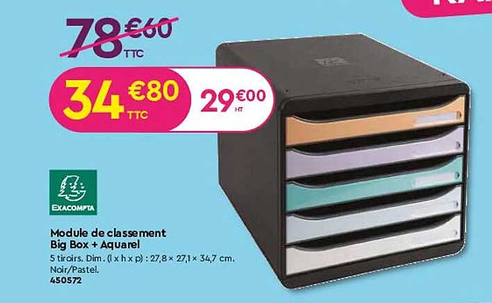 module de classement big box + aquarel exacompta