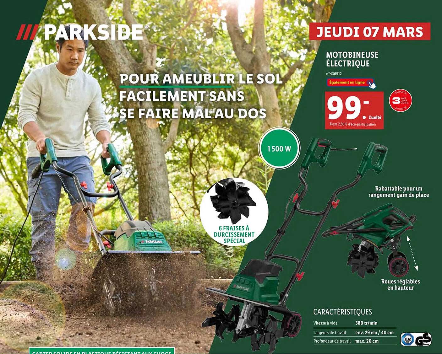 Motobineuse électrique Parkside