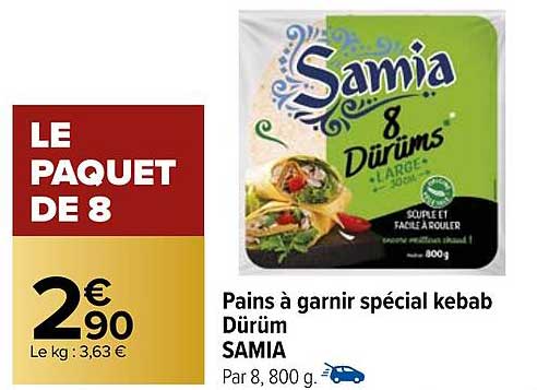 pains à garnir spécial kebab dürüm samia