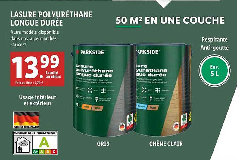 parkside lasure polyurétahne longue durée
