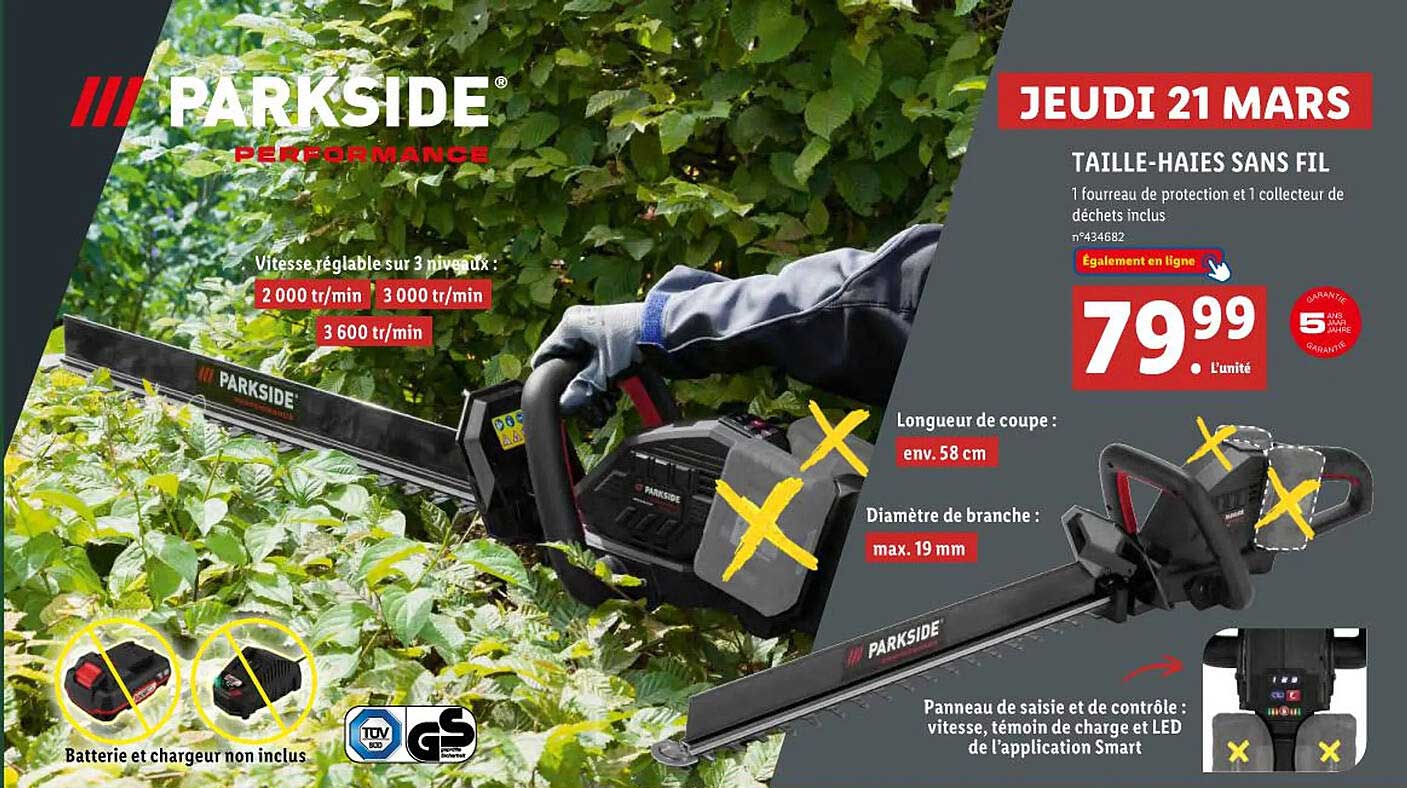 parkside taille-haies sans fil