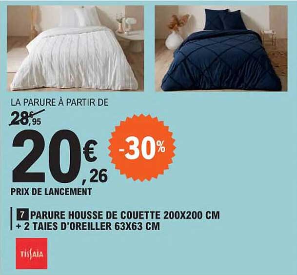 parure housse de couette 200x200 cm + 2 taies d'oreiller 63x63 cm