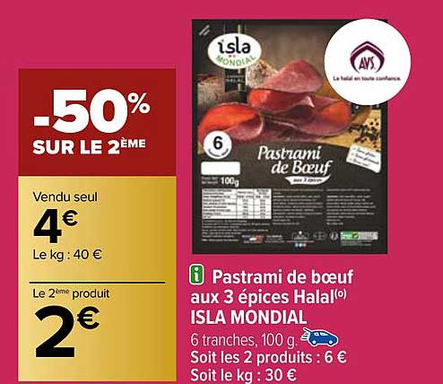 Pastrami De Bœuf Aux 3 épices Halal Isla Mondial