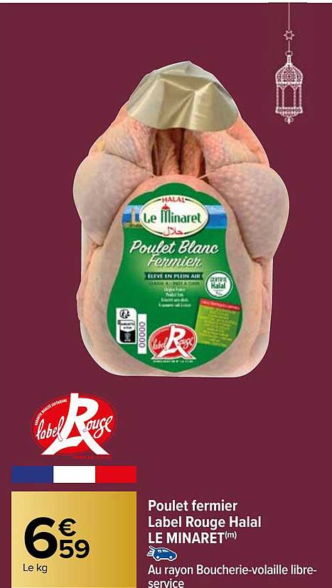 Poulet Fermier Label Rouge Halal Le Minaret