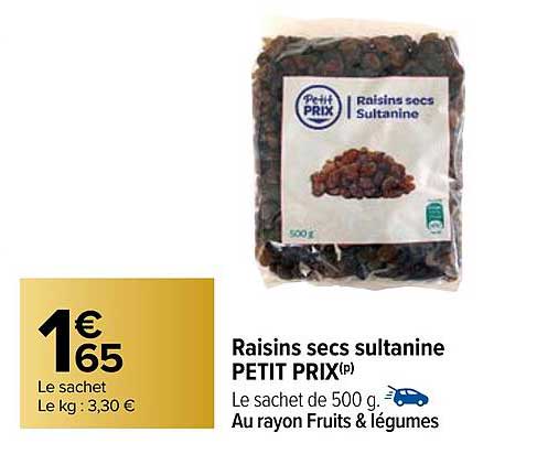 raisins secs sultanine petit prix