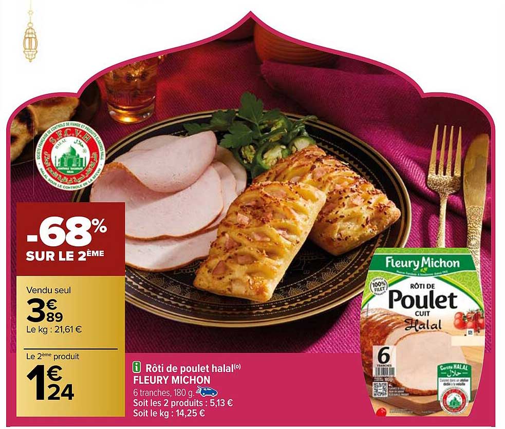 rôti de poulet halal fleury michon