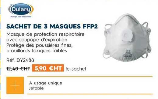 sachet de 3 masques ffp2 dulary