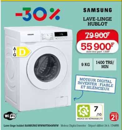samsung lave-linge hublot